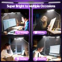 Quntis Lámpara de Escritorio LED con Sensor de Radar, 82,5cm Doble control, 3 Fuente de Luz con Retroiluminación, Atenuación Continua y Temporizador, Flexo Led escritorio para Oficina, Estudio - 8