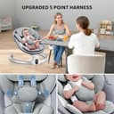 Ixdregan Hamaca para Bebé, Arnés Actualizado de 5-Puntos Eléctrica Silla Mecedora para 0-9 kg de Bebé, App y Control Remoto Hamaca Bebe con 3 Temporizadores, 5Velocidades de Columpio y Melodias Gris - 4