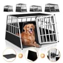 CADOCA® Hundetransportbox Aluminium Hundebox Kofferraum robust verschließbar trapezförmig XXL 97x90x70cm Reisebox Autobox Tiertransportbox - 2