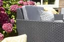 Allibert by Keter Chicago 4 Seater Rattan Lounge Outdoor Garden Furniture Set - Graphite with Grey Cushions - 4