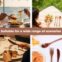 DOPENSPI 6 teiliges Holzbesteck zum Essen, Nanmu Holzgeschirr, wiederverwendbare Holzlöffel, Gabeln, Schaber, Holzbesteck-Set, Besteck-Set für den täglichen Gebrauch, Familie, Zuhause, Reisen, Camping - 6