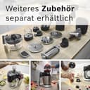 Bosch Küchenmaschine Serie 6, 7 Automatikprogramme, integr. Waage, 5,5l Schüssel, Durchlaufschnitzler, Scheiben, Knethaken/Rührbesen/Silikonbesen, spülmaschinenfest, 1600 W, silber/schwarz, MUMS6ZS13D - 13
