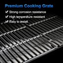 Denmay 47.6cm Grillroste für Weber Genesis II 300 und Genesis II LX 300 Serie Gasgrills, Genesis II E&S 310 315 320 325 340, Gusseisen Grillroste Ersatzteil für Weber 66095 66802,66805, 2 Stück - 4