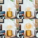 HOFSTEIN Argea Small Table Lamp, Wooden Table Lamp in Natural Colours, Modern Light in Scandinavian/Boho Design, Switch on Cable, Height 10 cm, E27, Living Room, Bedroom, Dining Room, Hallway, Office - 3