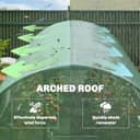 Outsunny 3 x 4 m Walk-in Polytunnel Greenhouse with Hinged Door and 8 Roll Up Mesh Windows, Garden Tunnel Warm House Tent with UV-resistant PE Cover, Galvanised Steel Frame, Green - 9