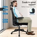 ELFORDSON Ergonomic Office Chair with Adjustable Headrest, High Back Desk Chairs for Home Office, 360° Swivel Mesh Computer Chair with Flip-up Armrests and Lumbar Support, 120° Rocking, Black - 3