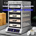 Vaporizador eléctrico, horno de vapor de alta potencia de 3 kW, diseño de 5 capas con apagado automático y alarma de escasez de agua para vapor y conservación del calor - 2