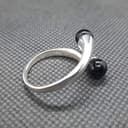 Anello in Argento Sterling Fatto a Mano Con Onice Nero Solido Timbrato 925 - 6