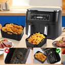 Zubehör Airfryer für Ninja Foodi MAX Dual Zone Heißluftfritteuse AF400EU AF300EU AF400EUCP DZ400EUSTGD, 2×Silikonform Heissluftfritteuse 9,5L, Weiteres Zubehör im Lieferumfang Enthalten - 3