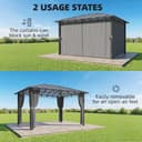 Outsunny 3 x 4 m Outdoor Hardtop Gazebo Canopy with Polycarbonate Roof, Waterproof Aluminium Permanent Pavilion Garden Gazebo Patio Shelter with Curtains, Dark Grey - 5