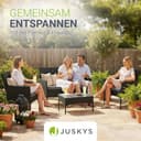 Juskys Polyrattan Sitzgruppe Fort Myers 4 Personen mit 2er Sofa, 2 Stühle, Tisch & Sitzkissen wetterfest schwarz/grau Balkonmöbel Gartenmöbel Set - 7