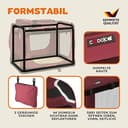 CADOCA® Hundebox XL 82x56x58cm faltbar atmungsaktiv robust Hundetransportbox Transporttasche Haustiertransportbox Hundetragetasche Dunkelrot - 5