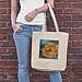 Loxato Printed Fabric Bag - 100% Cotton, W 35 x H 42 x D 8 cm - 220 gsm Canvas Fabric, Jute-Like - Shopping Bag - Long Handle (70 cm) - Shopping Bag, Van Gogh - Sunflower, l - 6