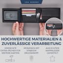 VON HEESEN Leder Geldbörse Herren mit RFID Schutz I Echtleder Geldbeutel für Männer I Münzbörse Portemonnaie Brieftasche Wallet Portmonee (Schwarz) - 4