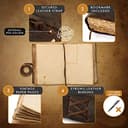 ALCRAFT diario rilegato in pelle vintage, pagine con bordi effetto antico, fatto a mano, album da disegno, libro delle ombre, pagine spesse, per uomini e donne (15.24 X 11.43 - CM) - 3