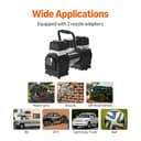 Amazon Basics Compresor de aire portátil Digital con pinza doble de batería, con estuche de transporte, Gris Oscuro - 4