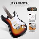 Donner Kit Chitarra elettrica per principianti 39 pollici, pickup S-S-H con amplificatore, borsa, tracolla, corde, accordatore, cavo, plettri, DST100 - 5