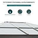 Outsunny Gazebo da Esterno 3x3.6m in Alluminio con Zanzariera e Tetto in Policarbonato, Tendone da Giardino in Poliestere - 4