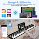 TERENCE Folding Keyboard Piano 88-key piano keyboard with Z-stand Portable semi-weighted keyboard 10W speaker Built-in recording function Bluetooth MIDI interface Suitable for children and adults - 9