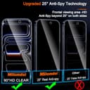 Milomdoi 3 Piezas Protector Pantalla para iPhone 17 Pro Max Privacidad Accesorios Antiespias Cristal Templado con 3 Pieza Protect Cámara Protector de Pantalla - 2
