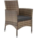 tectake® Conjunto Jardín Exterior de Ratán y Acero con Cojines, Muebles Jardín Exterior Resistentes a Intemperie, para hasta 8 Personas, Fácil Limpieza, 1 Funda + 1 Protectora - Natural/Gris - 4