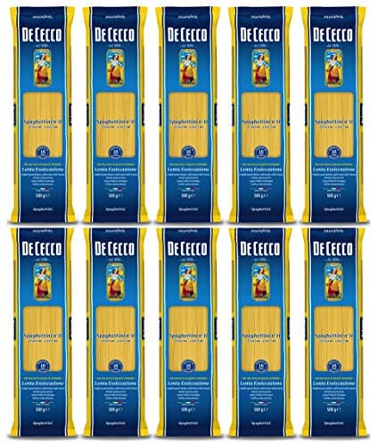 10x De Cecco Spaghettini No. 11 Italian Pasta 500g