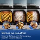 Philips Steam Airfryer 5000 Series Dual Basket Heißluftfritteuse mit Dampfgar-Funktion & 2 Körben – Steam, Airfry, SteamFy, 9L (3L+6L), RapidAir Plus, automatische Dampfreinigung (NA555/00) - 5