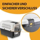 Ferplast Hundetransportbox Transportbox für große Hunde Atlas 70, Reisebox für Hunde, Sicherheitsverriegelung, Lüftungsgitter, 68,5 x 101 x h 75,5 cm Grau - 3
