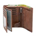 Fa.Volmer ® Ledergeldbörse aus echtem Büffelleder I Großes Portemonnaie für Herren & Damen I TÜV geprüftem RFID Schutz (Hunter Brown) - 1