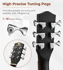 Vangoa - Chitarra acustica elettrica cutaway 104,1 cm, con equalizzatore a 4 bande, borsa, tracolla, accordatore, corda, plettri e capotasto 41 inch Nero - 4