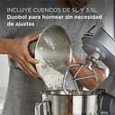 Kenwood Titanium Chef Baker KVC85.004SI - Robot de cocina con báscula integrada (incluye set de pastelería de 3 piezas, cuenco de 5 L y 3,5 L, regulador de velocidad continuo, 1200 W), color plateado - 3