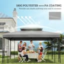 Outsunny 3x4m Gazebo Canopy Replacement, 2 Tier Top Roof UV Cover Garden Patio Outdoor Sun Awning Shelters, Light Grey (TOP COVER ONLY) - 6