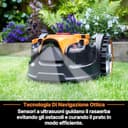 LawnMaster OcuMow™ Robot tagliaerba senza filo perimetrale e tagliabordi, taglia superfici di prato da 200 a 300 m² con 2 cariche complete della batteria, Evita gli ostacoli, basso livello di rumore - 6
