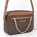 Michael Kors Women's Jet Set Item LARGE EAST WEST CHAIN Crossbody (BROWN/SOFTPINK) - 4