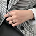 STANG Anillos de Plata 925 auténtica para Mujer, joyería Fina entrelazada sin Fin, Anillos Antiguos Ajustables Grandes, Regalo - 4