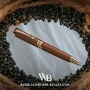 Wordsworth and Black Ballpoint Pen Set - Atemberaubender Luxus-Stift aus Bambus Braunholz, Goldfinish, nachfüllbar, bester Kugelschreiber für Männer & Frauen - 5