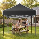 JUMMICO 3x3m Schwerlast-Faltpavillon für Extremes Wetter｜Spitzdach & 110g silberbeschichtetes Oxford｜Verstärkte Klettfixierung｜Mehr Stauraum & Stabilität - 7