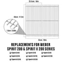 onlyfire GCG-8544 Stainless Steel Grill Grates for Weber Spirit 200 Series with Up Front Controls and Spirit II 200 Series Grills, Spirit E/S-210, E/S-220, Spirit E-310(2025), Set of 2 - 2