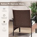 COSTWAY Set di 5 Mobili da Giardino in Rattan, Set Mobili da Esterno con Sedie Poggiapiedi Cuscini e Tavolino in Vetro Temperato a 2 Livelli, Set Conversazione per Portico e Balcone (Beige) - 3