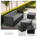 tectake® Poly Rattan Lounge, Outdoor Sitzgruppe, Set mit Sofa Sessel, Hocker, Tisch, frei kombinierbar, Sitzecke für 3-4 Personen, Möbel wetterfest für Garten Terrasse Balkon - schwarz - 4