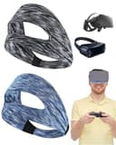 2 Piezas Máscara para jugar,Compatible con Auriculares Meta Quest 3/Quest 3S, 4 PZS VR Máscaras Transpirable para VR Auriculares PS VR2/Meta Quest Pro/Meta Quest 2/HTC Vive (Negro + Azul) - 1