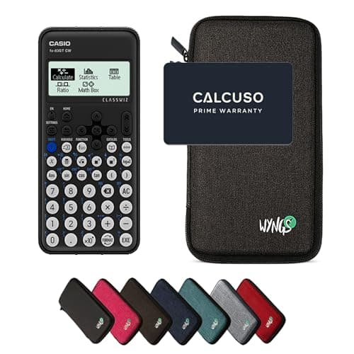 Casio FX-83GTCW Black including a WYNGS protective case in Dark Grey - Basic Set