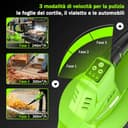 Soffiatore a Batteria con 2×2.0Ah，20V Soffiatore per foglie,ventola per foglie,leggero solo 1,4 kg,Leaf Blower 3 marce,interruttore turbo Max15000 giri/min,portata d'aria 120 km/h - 3
