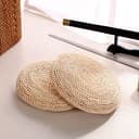 Pvczool Cuscino di Tessitura Fatto a Mano Pouf Naturale Rotondo Riempire Il Cuscino di Seta di Seta Cuscino Sedia Yoga Morbido Cuscino di (B) - 5