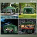 VOUNOT® 3m x 3m Pop Up Heavy Duty Gazebo with Sides, Central Lock System & 4 Weight Bags & Carry Bag, Marquee Garden Party Tent Outdoor, Green - 4