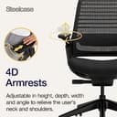 Steelcase Series 1 Ergonomic Office Chair With LiveBack Lumbar Support, 4D Armests, Adjustable Headrest Black/Black; Made in Europe - 6