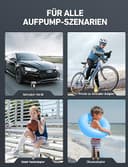 AstroAI Kompressor Auto Autoreifen Pumpe Luftpumpe 10,3 bar 12V DC mit Echtzeit-LCD-Display Voreingestellter Reifendruck Abschalautomatik Luftkompressor für Auto, Fahrräder, Motorrad, Ball - 6