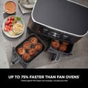 Ninja Foodi MAX Dual Zone Digital Air Fryer, 2 Drawers, 9.5L, 6-in-1, Uses No Oil, Max Crisp, Roast, Bake, Reheat, Dehydrate, Cook 8 Portions, Non-Stick Dishwasher Safe Baskets, Black AF400UK - 11