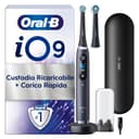 Oral-B Spazzolino Elettrico Ricaricabile iO 9N, Sensore di Pressione, Display Interattivo, A.I. , 7 Modalità, 2 Testine, 1 Spazzolino, 1 Custodia da Viaggio, pacchetto variabile, Nero (Black Onyx) - 1