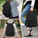 Lahrma Travel Backpack Womens, Lightweight 14 Inch Laptop Rucksack Bag for Men, Splash-proof & Casual Daypacks for School College Work (Black) - 6